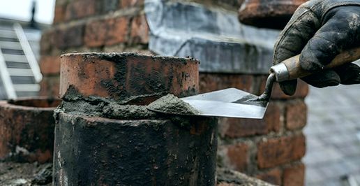 Mortar mix dressed around a crown