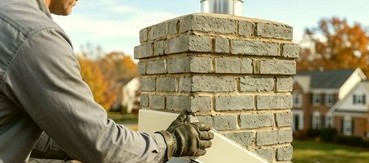 Block courses anchored on a plumb rebuild